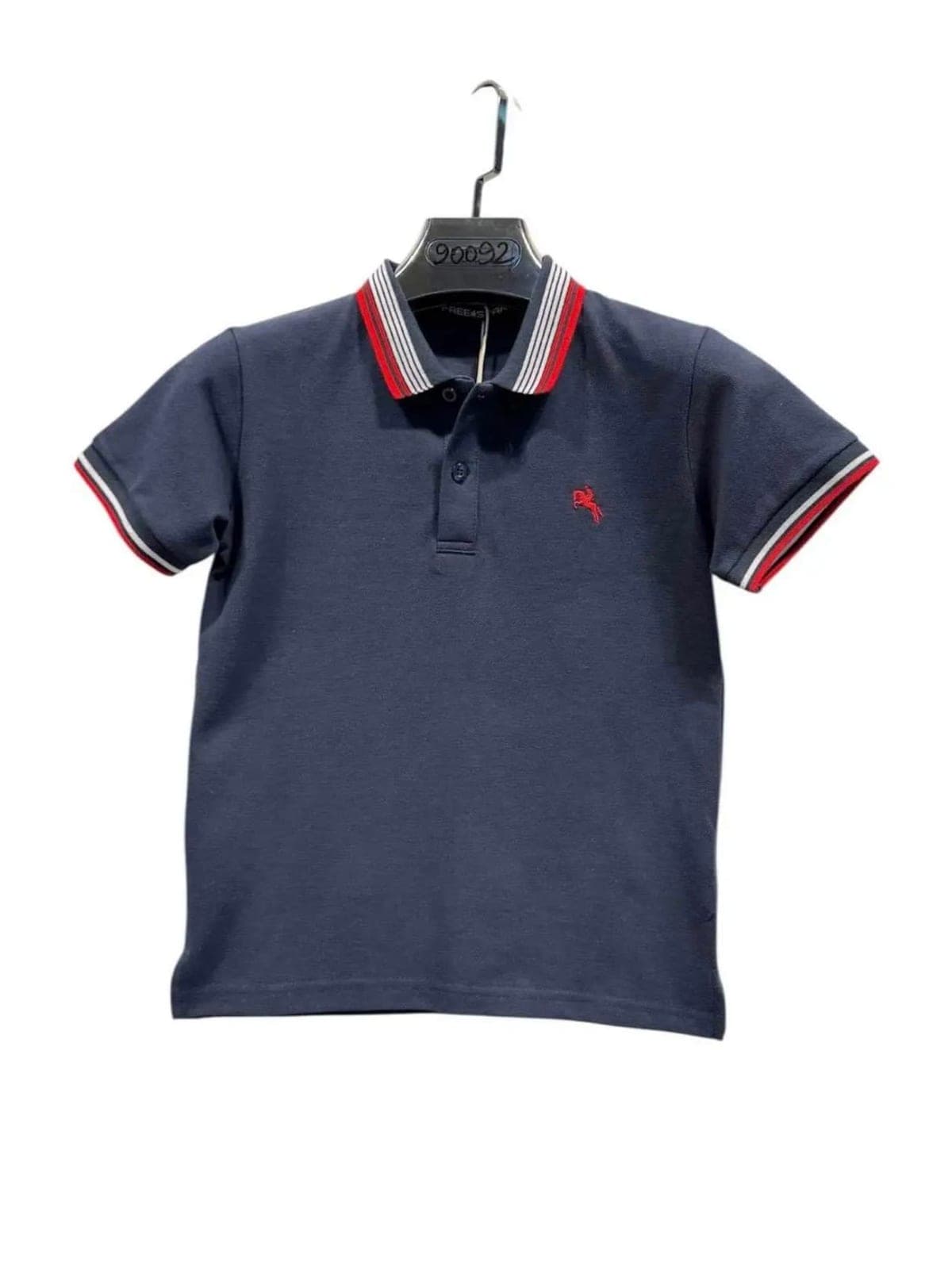 Polo col contrasté, Marine