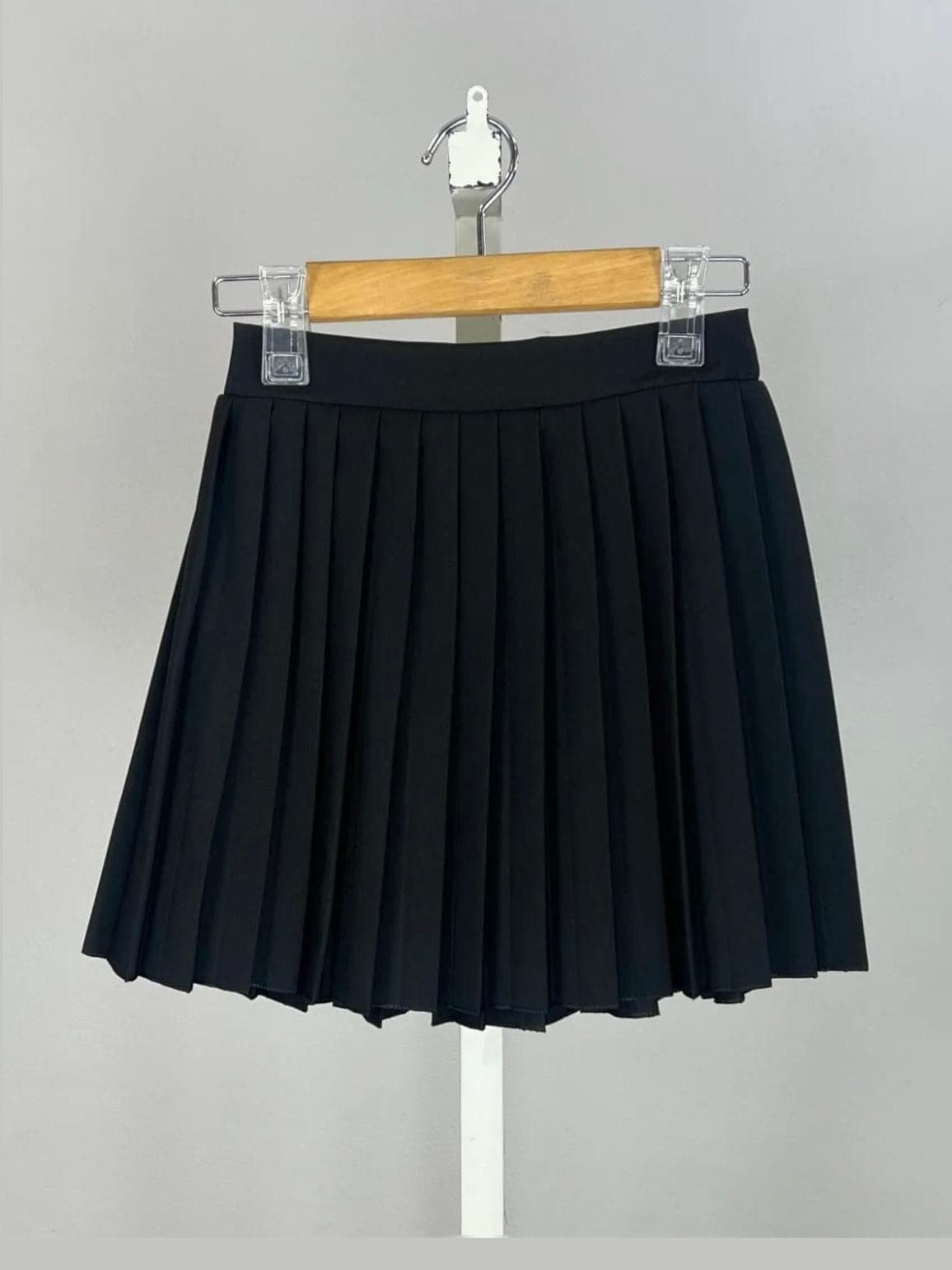 Jupe plissée taille élastique, Noir