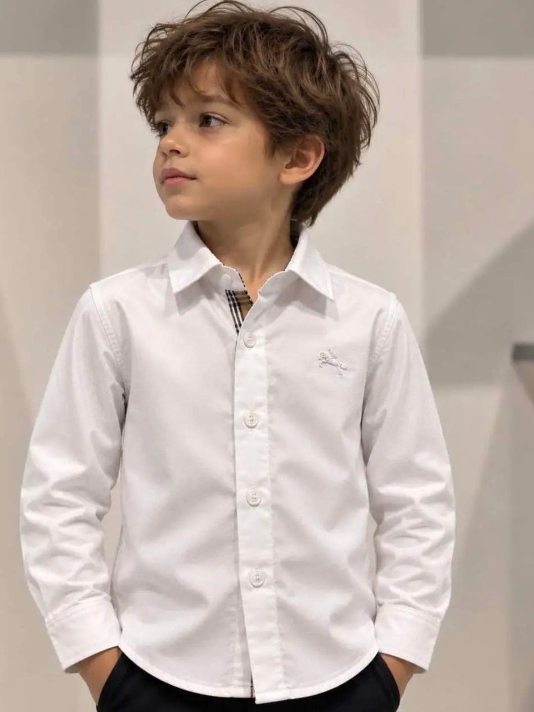Chemise logo brodé, Blanc
