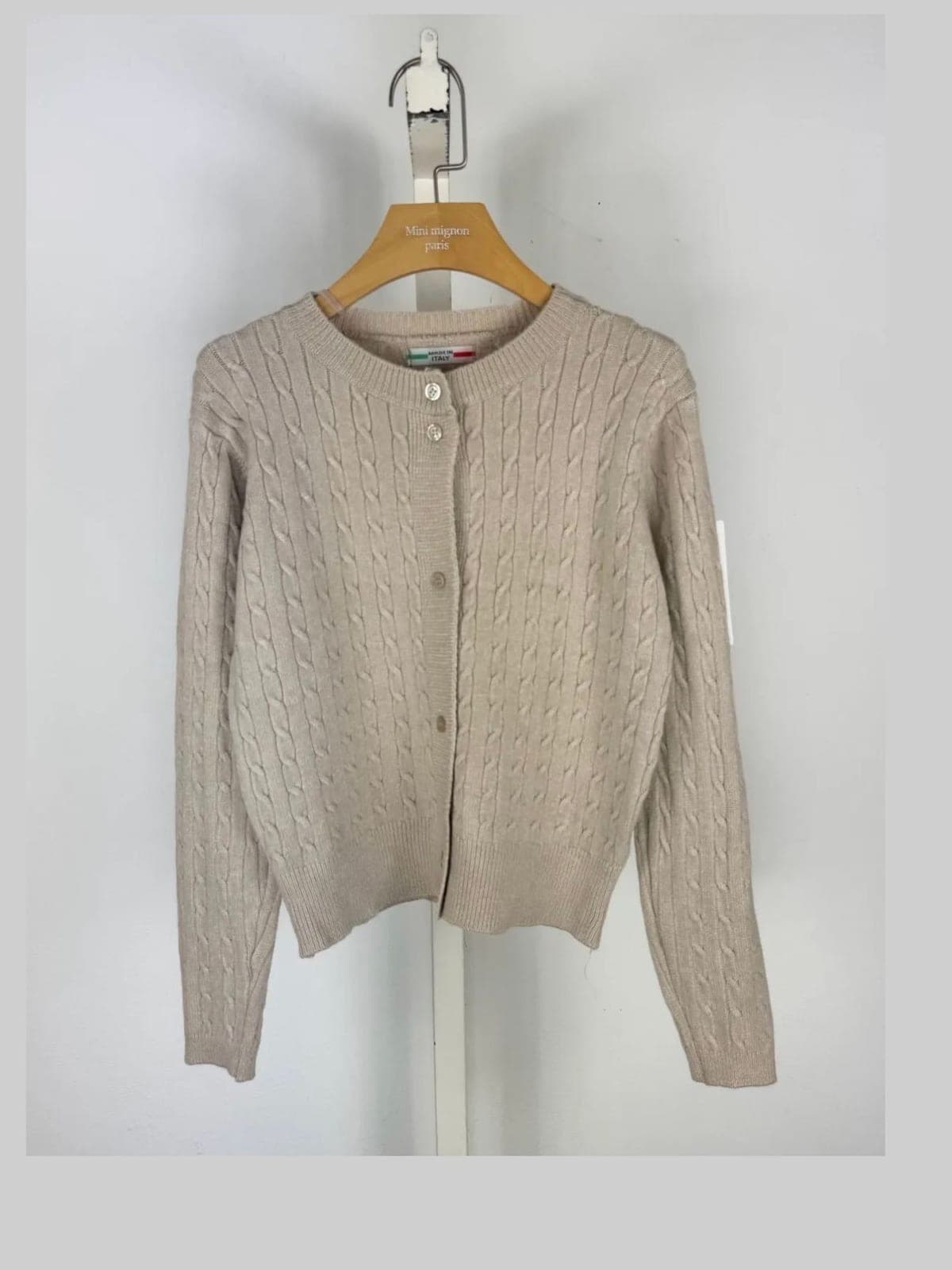 Gilet torsadé, Beige