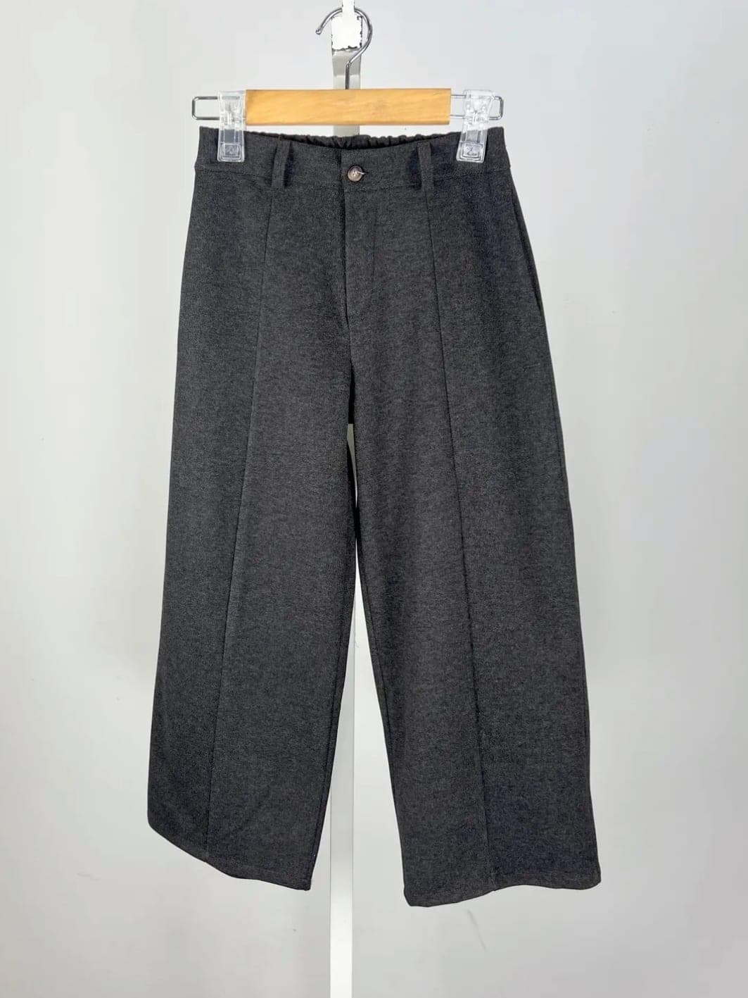 Pantalon large chiné, Gris chiné